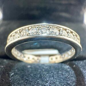 Moissanite Band Channel Set Eternity Ring Wedding Anniversary GRA 18K 925